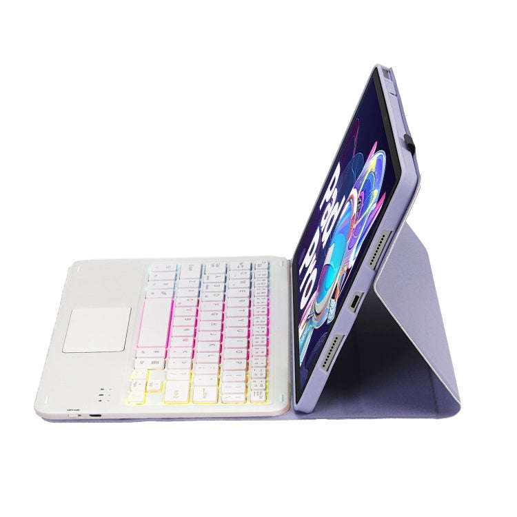 AM20-AS Lambskin Texture Backlight Bluetooth Touch Keyboard Leather Tablet Case For Lenovo Xiaoxi...