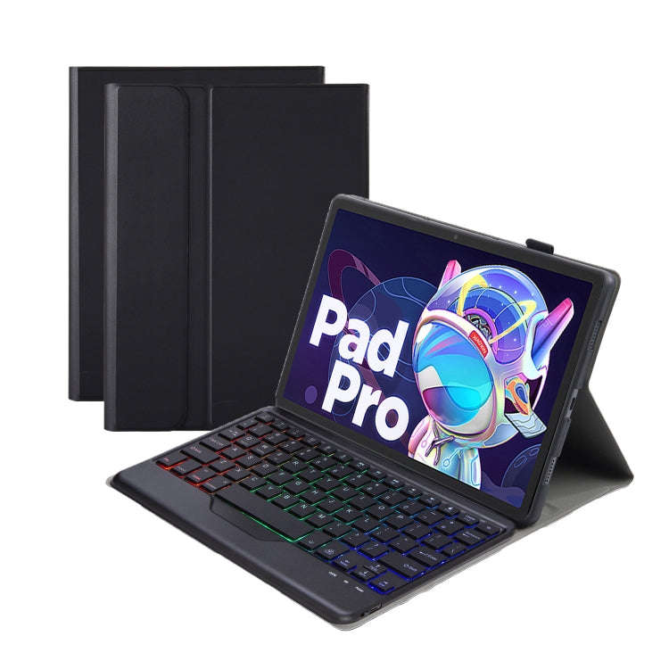 AM20-BS Lambskin Texture Ultra-thin Backlight Bluetooth Keyboard Leather Tablet Case For Lenovo X...