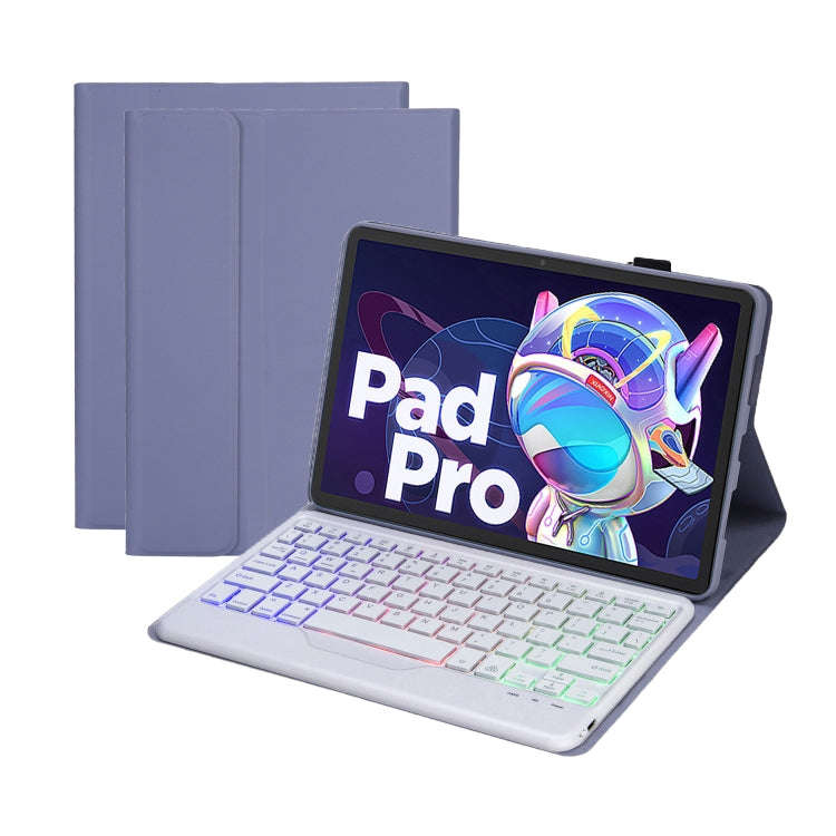 AM20-BS Lambskin Texture Ultra-thin Backlight Bluetooth Keyboard Leather Tablet Case For Lenovo X...