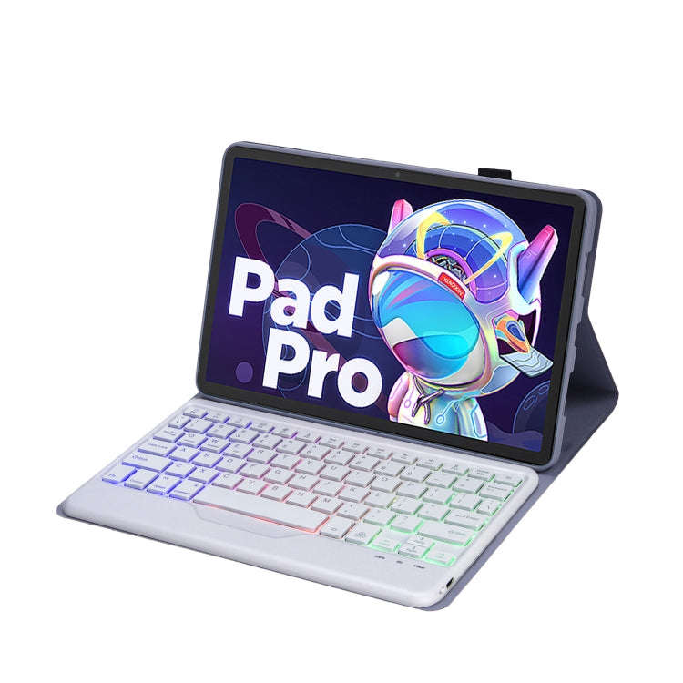 AM20-BS Lambskin Texture Ultra-thin Backlight Bluetooth Keyboard Leather Tablet Case For Lenovo X...