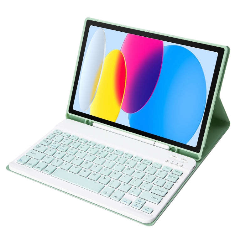 For iPad 11 2025 / 10th Gen 10.9 2022 A10B Lambskin Texture Ultra-thin Bluetooth Keyboard Leather...