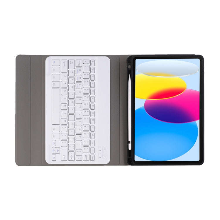 For iPad 11 2025 / 10th Gen 10.9 2022 A10B Lambskin Texture Ultra-thin Bluetooth Keyboard Leather...