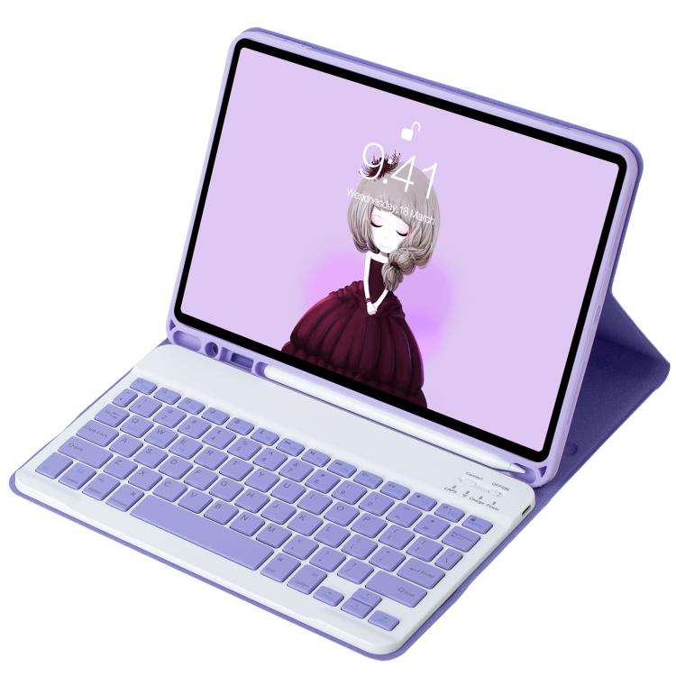 For iPad 11 2025 / 10th Gen 10.9 2022 A10B Lambskin Texture Ultra-thin Bluetooth Keyboard Leather...