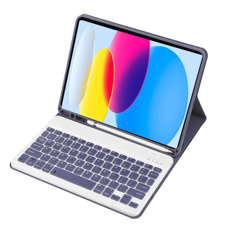 For iPad 11 2025 / 10th Gen 10.9 2022 A10B Lambskin Texture Ultra-thin Bluetooth Keyboard Leather...