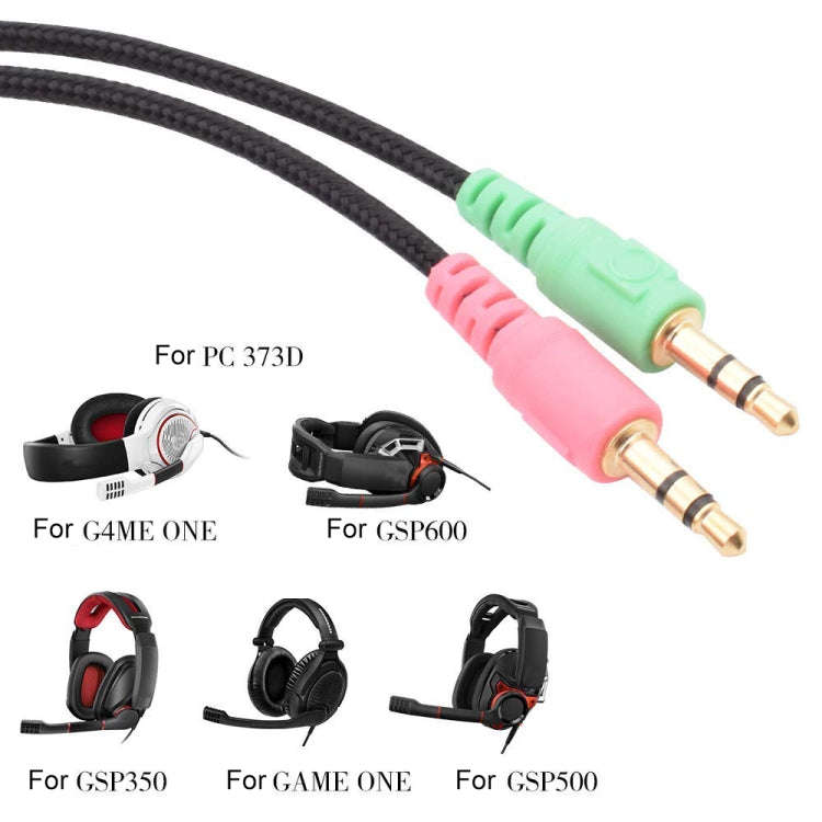 ZS0076 PC Version Gaming Headphone Cable for Sennheiser PC 373D GSP350 GSP500 GSP600 G4ME ONE GAM...