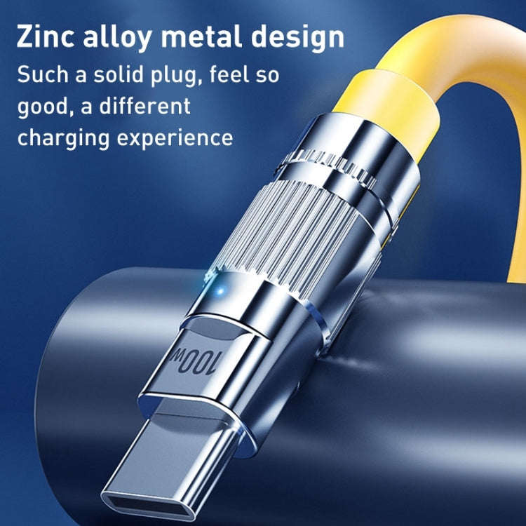 WK WDC-188 Qjie Series 100W USB-C/Type-C to USB-C/Type-C Fast Charge Data Cable, Length: 1m (Yellow)