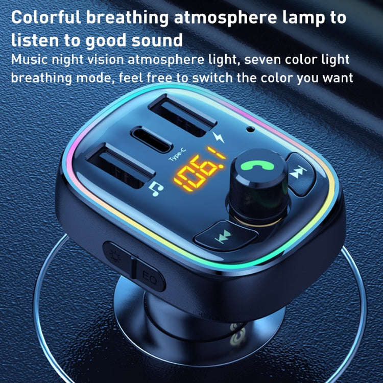 WK WP-C39 USB+USB-C/Type-C MP3 Bluetooth Car Fast Charger(Black)