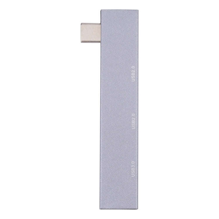 839 USB-C/Type-C Male to Dual USB 2.0+USB 3.0 Female Adapter(Silver)