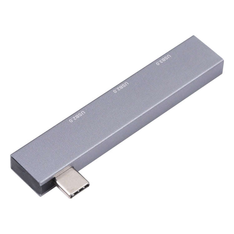 839 USB-C/Type-C Male to Dual USB 2.0+USB 3.0 Female Adapter(Silver)