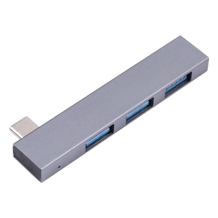 839 USB-C/Type-C Male to Dual USB 2.0+USB 3.0 Female Adapter(Silver)