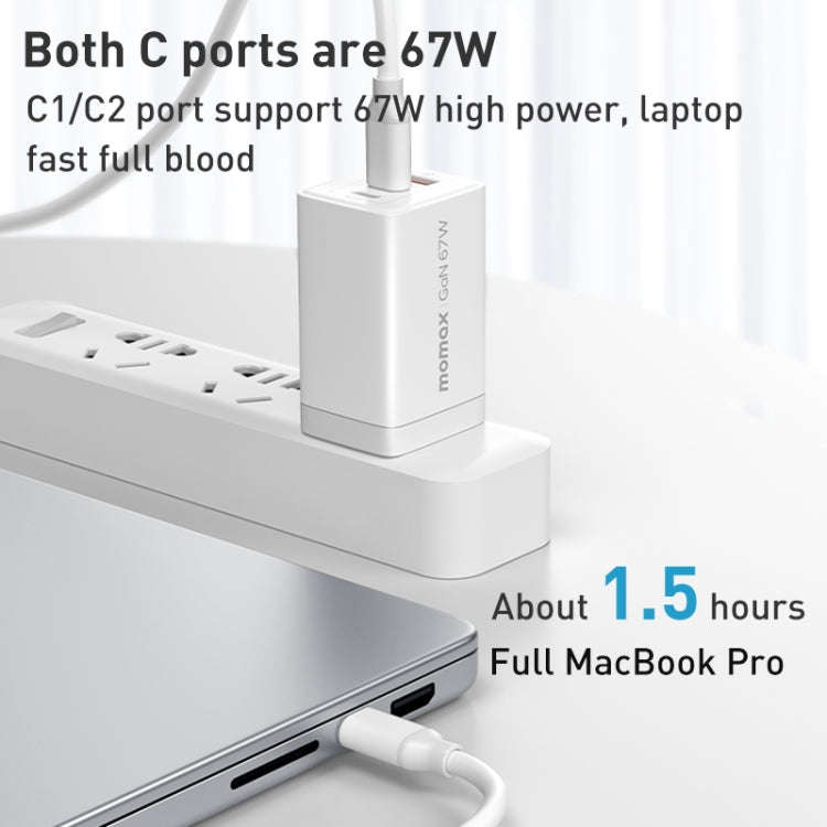 MOMAX UM30 PD 67W Fast Charger Power Adapter, UK Plug(White)