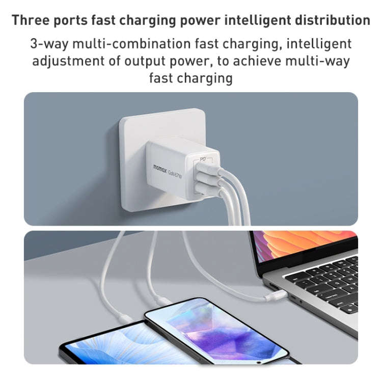 MOMAX UM30 PD 67W Fast Charger Power Adapter, UK Plug(White)