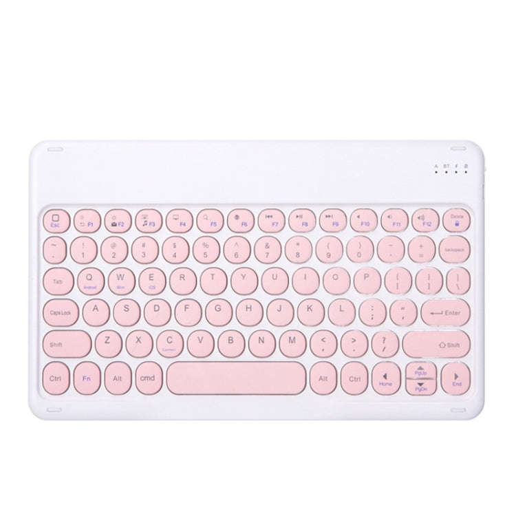 X3 10 inch Universal Tablet Round Keycap Wireless Bluetooth Keyboard (Pink)