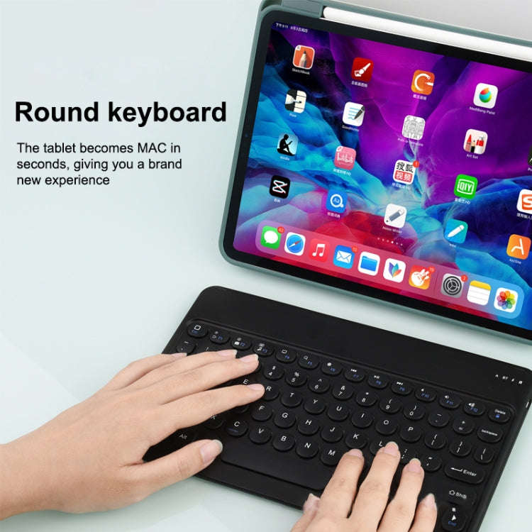 X3 10 inch Universal Tablet Round Keycap Wireless Bluetooth Keyboard (White)