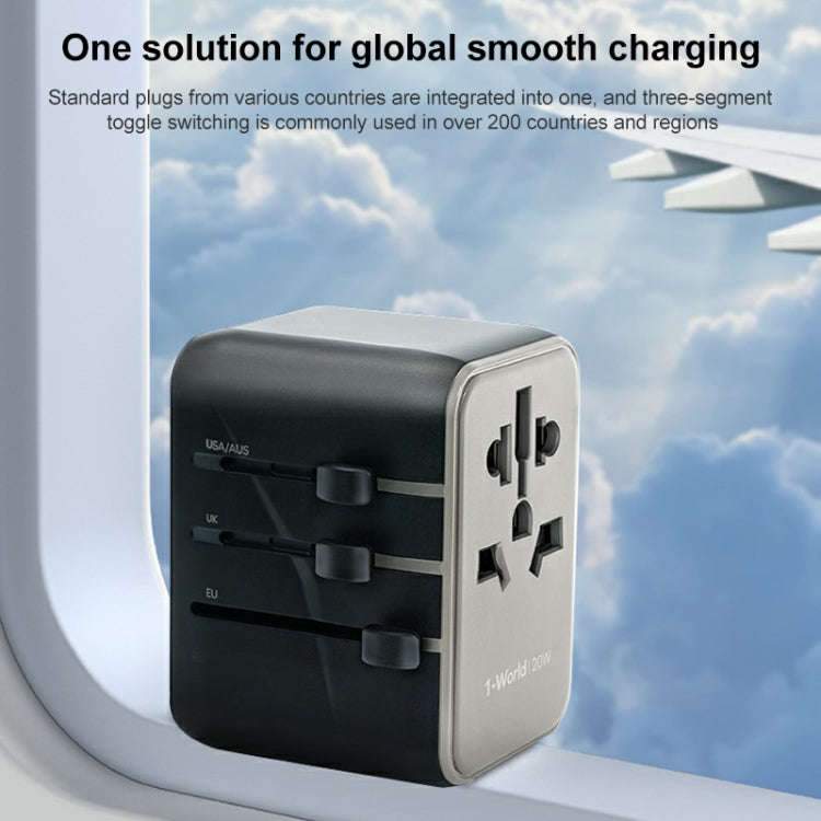 MOMAX UA11 1-World 20W PD Global Travel Fast Charger Power Adapter(Black)