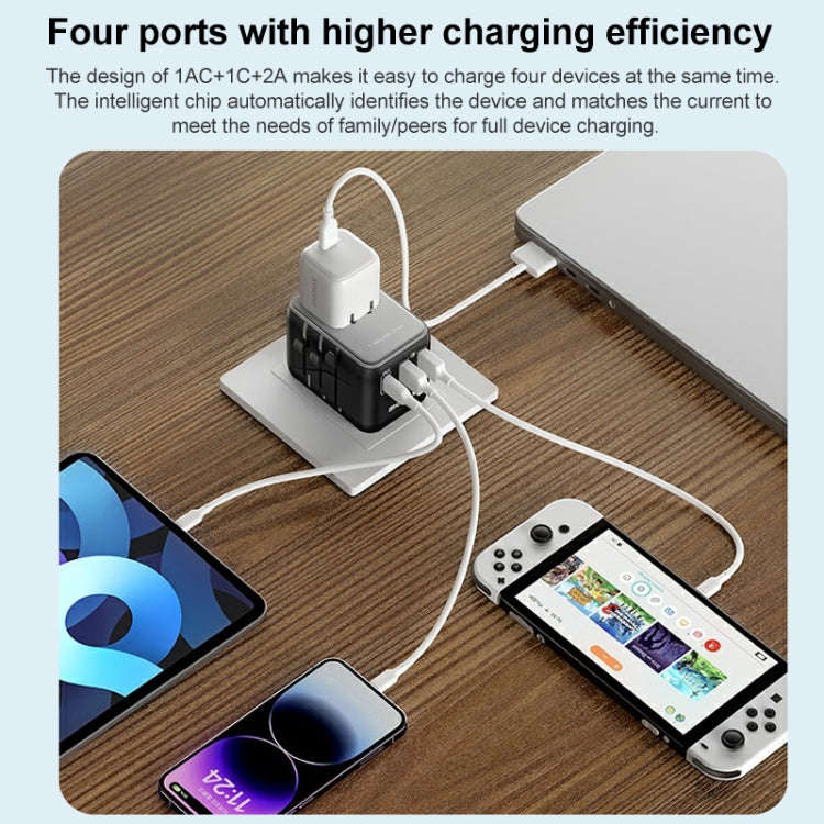 MOMAX UA11 1-World 20W PD Global Travel Fast Charger Power Adapter(Black)