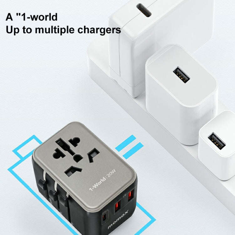 MOMAX UA11 1-World 20W PD Global Travel Fast Charger Power Adapter(White)