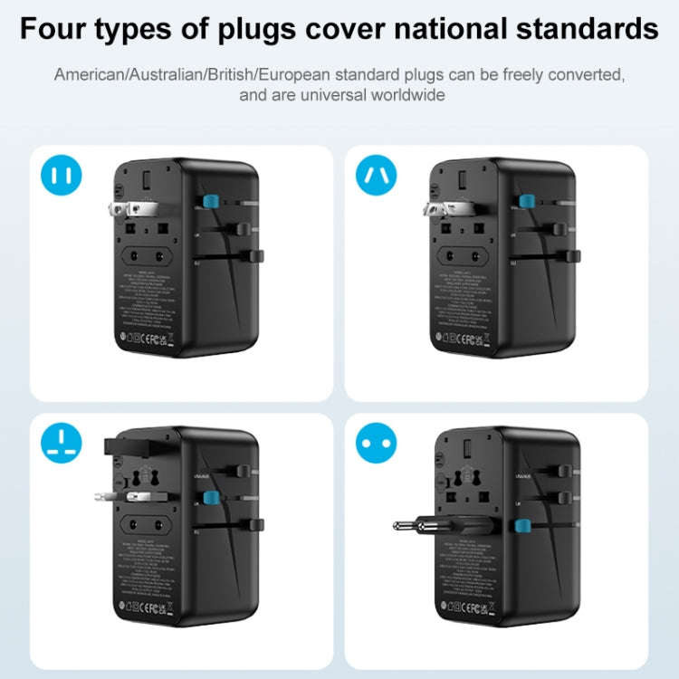 MOMAX UA11 1-World 20W PD Global Travel Fast Charger Power Adapter(Black)