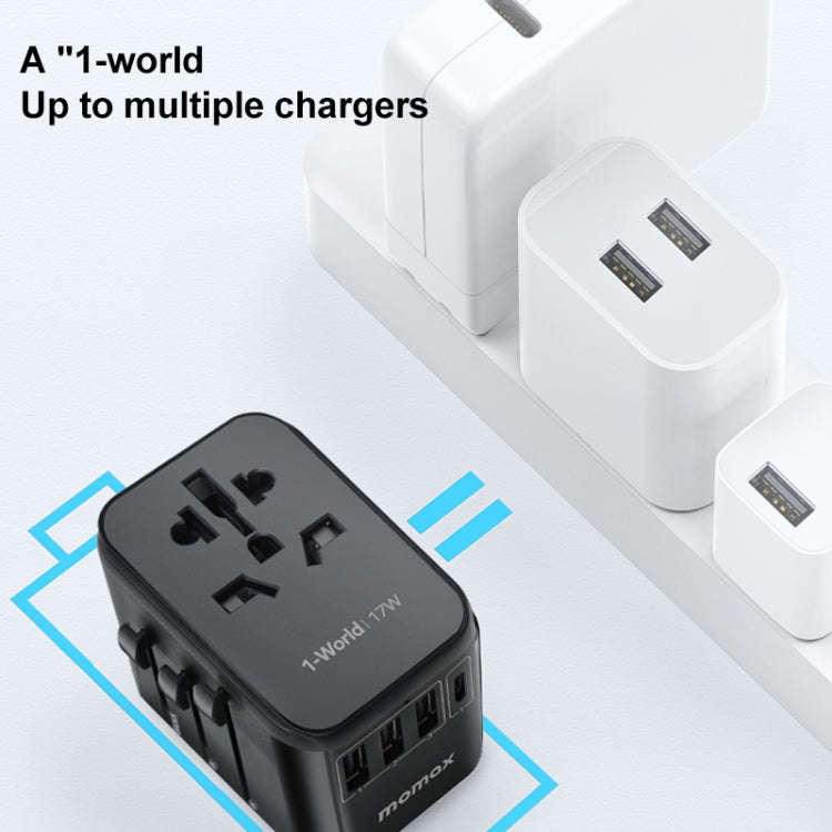 MOMAX UA12 1-World 17W Global Travel Fast Charger Power Adapter