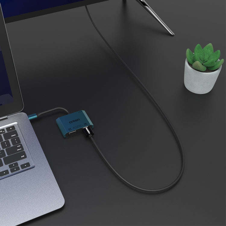 Onten M205 3 in 1 Type-C to HDMI+VGA+PD Fast Charge Video Converter (Green)