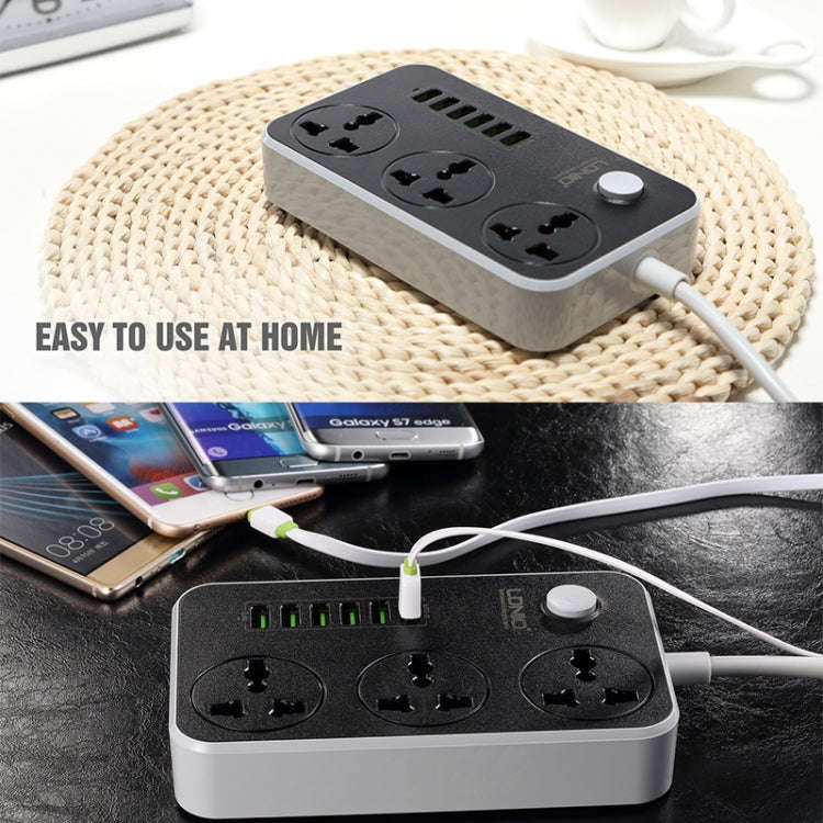 LDNIO SC3604 6 x USB Ports Multi-function Travel Home Office Socket, Cable Length: 2m, UK Plug