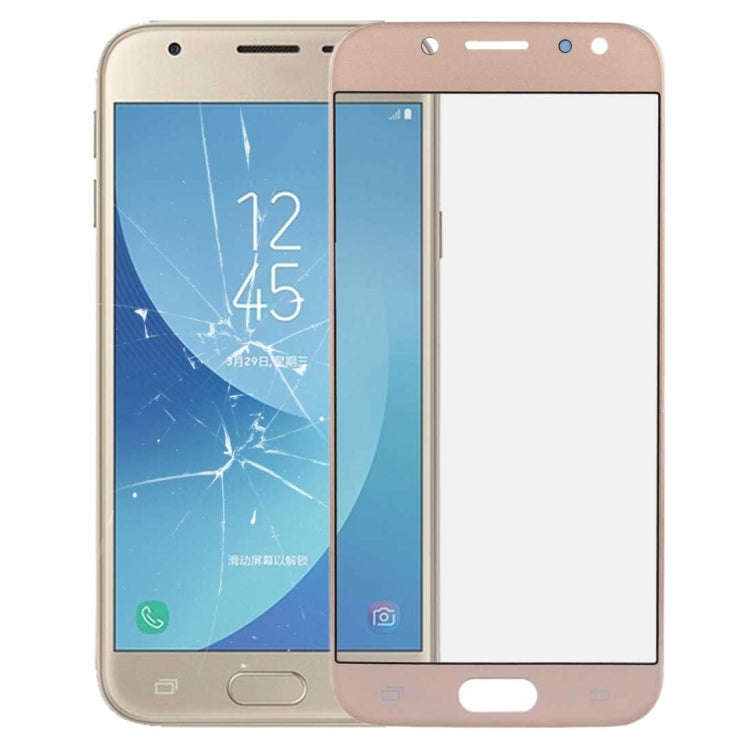 For Galaxy J3 (2017) / J330 Front Screen Outer Glass Lens (Gold)