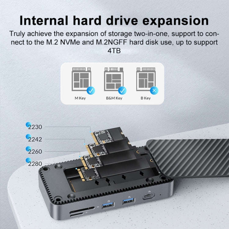 ORICO DPM2P9 V1 10 in 1 HUB Docking Station with M.2 NVMe/NGFF SSD Enclosure and Cooling Fan