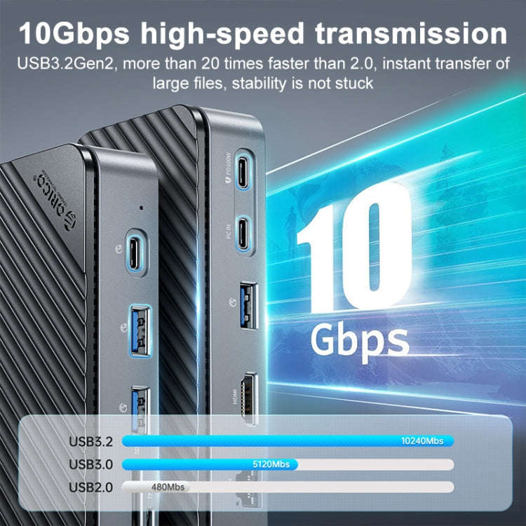 ORICO DPM2P9 V1 10 in 1 HUB Docking Station with M.2 NVMe/NGFF SSD Enclosure and Cooling Fan