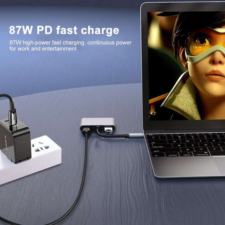 4 in 1 Multifunction USB-C / Type-C to PD USB-C / Type-C +USB 3.0+Dual HDMI HUB Docking Station (...