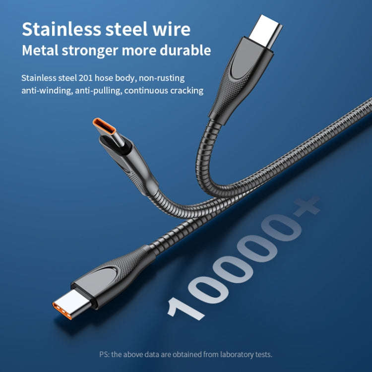 ADC-009 USB-C / Type-C to USB-C / Type-C Zinc Alloy Hose Fast Charging Data Cable, Cable Length: ...