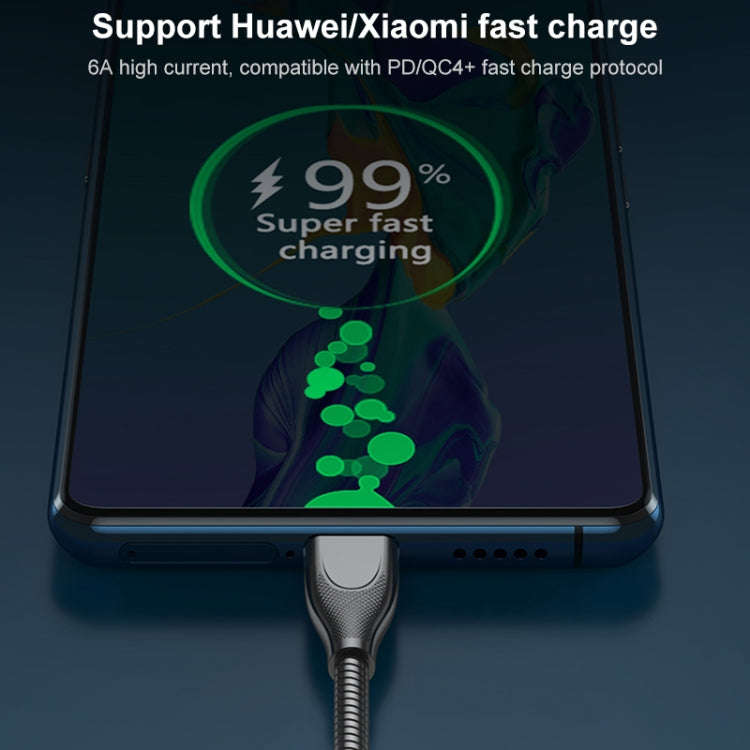 ADC-009 USB-C / Type-C to USB-C / Type-C Zinc Alloy Hose Fast Charging Data Cable, Cable Length: ...