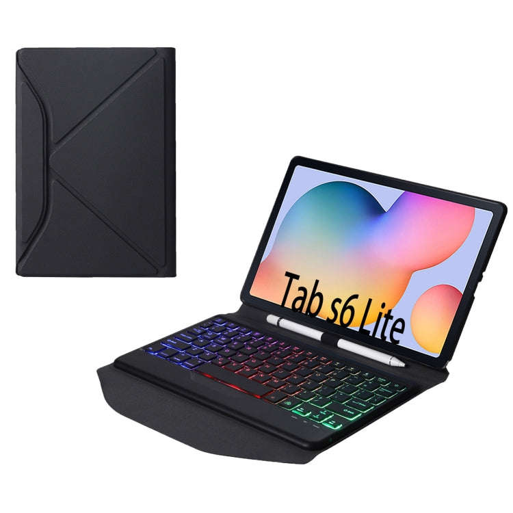 B610S Diamond Texture Triangle Back Holder Splittable Bluetooth Keyboard Leather Tablet Case with...