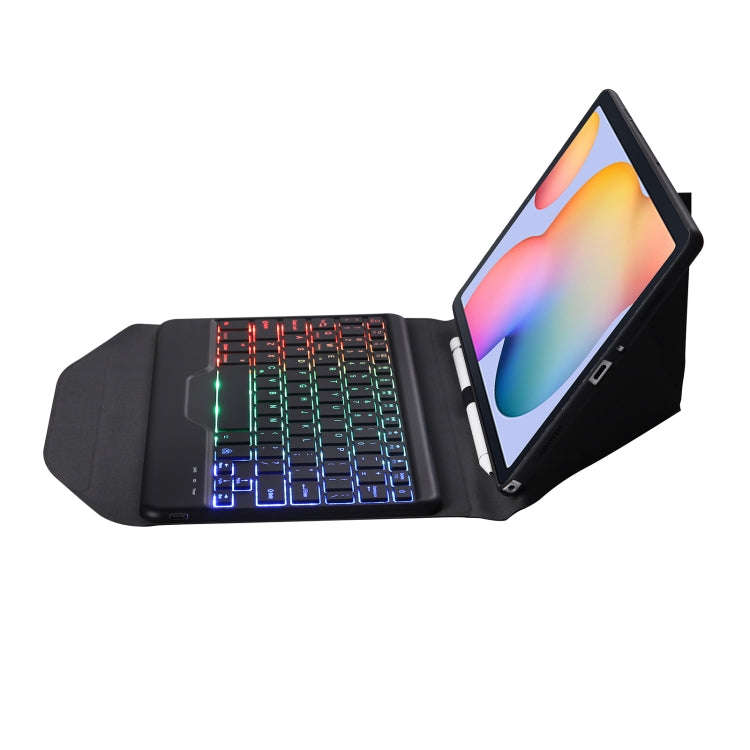 B610S Diamond Texture Triangle Back Holder Splittable Bluetooth Keyboard Leather Tablet Case with...