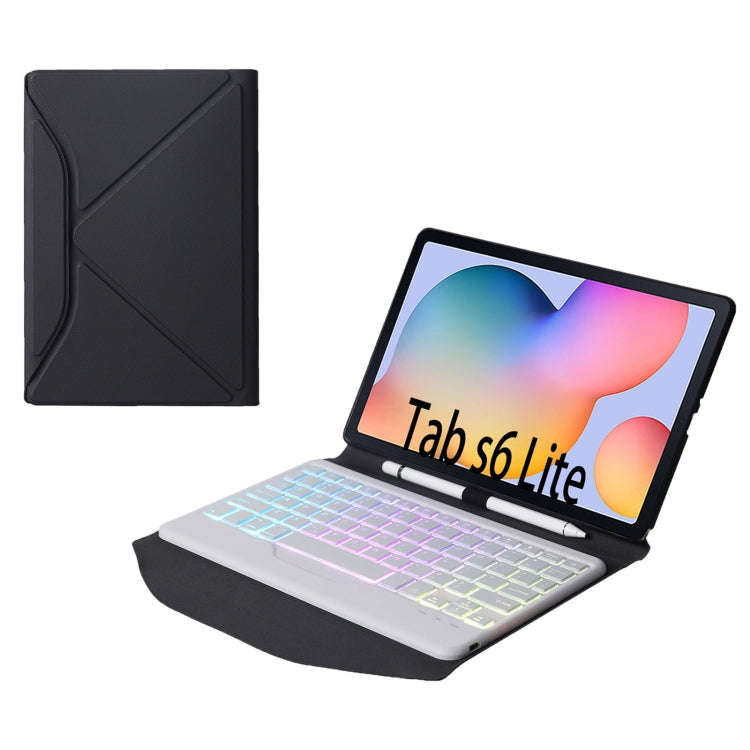 B610S Diamond Texture Triangle Back Holder Splittable Bluetooth Keyboard Leather Tablet Case with...
