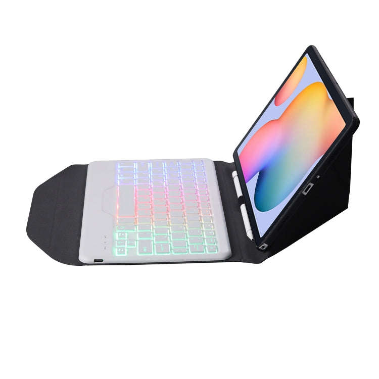 B610S Diamond Texture Triangle Back Holder Splittable Bluetooth Keyboard Leather Tablet Case with...