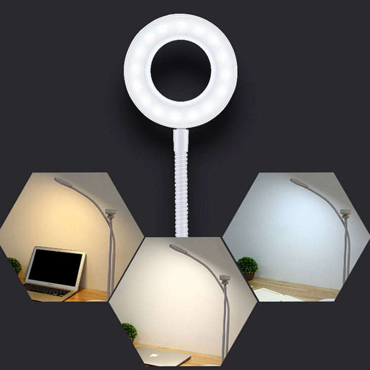 Universal Cell Phone Holder Bracket Selfie Ring Light with Microphone Clip & 3-Color Light Adjust...
