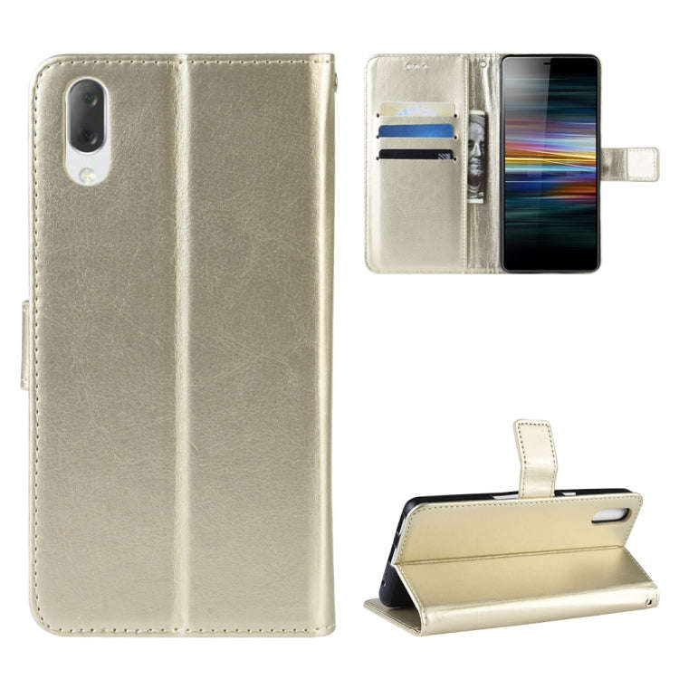 Retro Crazy Horse Texture Horizontal Flip Leather Case for Sony Xperia L3, with Holder & Card Slo...