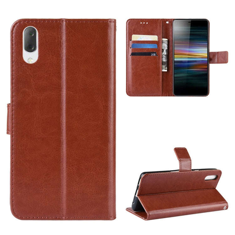 Retro Crazy Horse Texture Horizontal Flip Leather Case for Sony Xperia L3, with Holder & Card Slo...