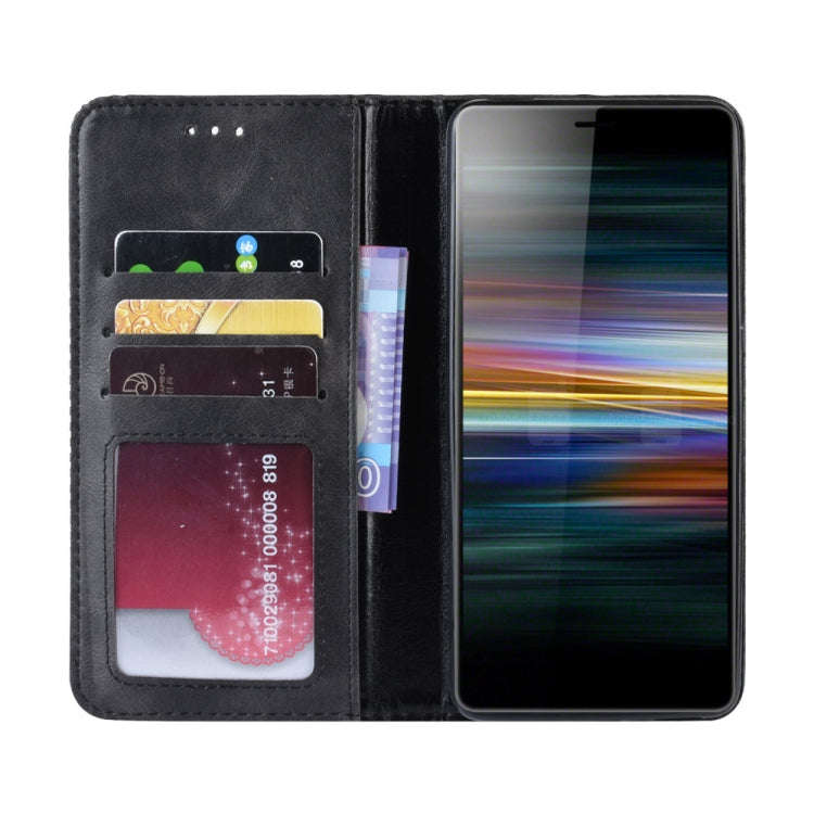 Magnetic Snap Retro Crazy Horse Texture Horizontal Flip Leather Case for Sony Xperia L3, with Hol...