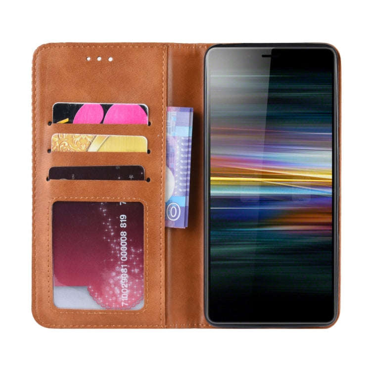 Magnetic Snap Retro Crazy Horse Texture Horizontal Flip Leather Case for Sony Xperia L3, with Hol...