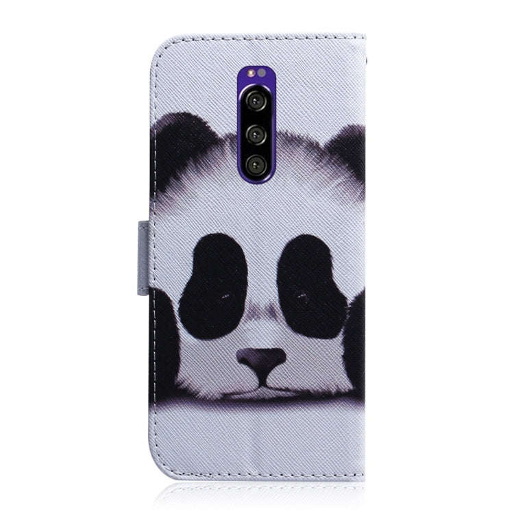 Panda Pattern Coloured Drawing Horizontal Flip Leather Case for Sony Xperia 1, with Holder & Card...