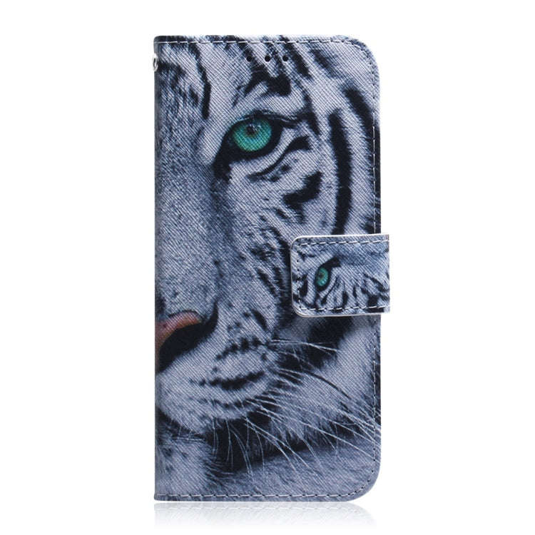 Tiger Pattern Coloured Drawing Horizontal Flip Leather Case for Sony Xperia 10, with Holder & Car...
