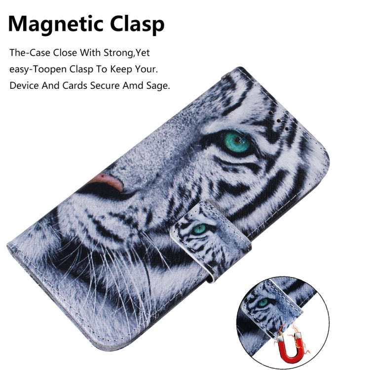 Tiger Pattern Coloured Drawing Horizontal Flip Leather Case for Sony Xperia 10, with Holder & Car...