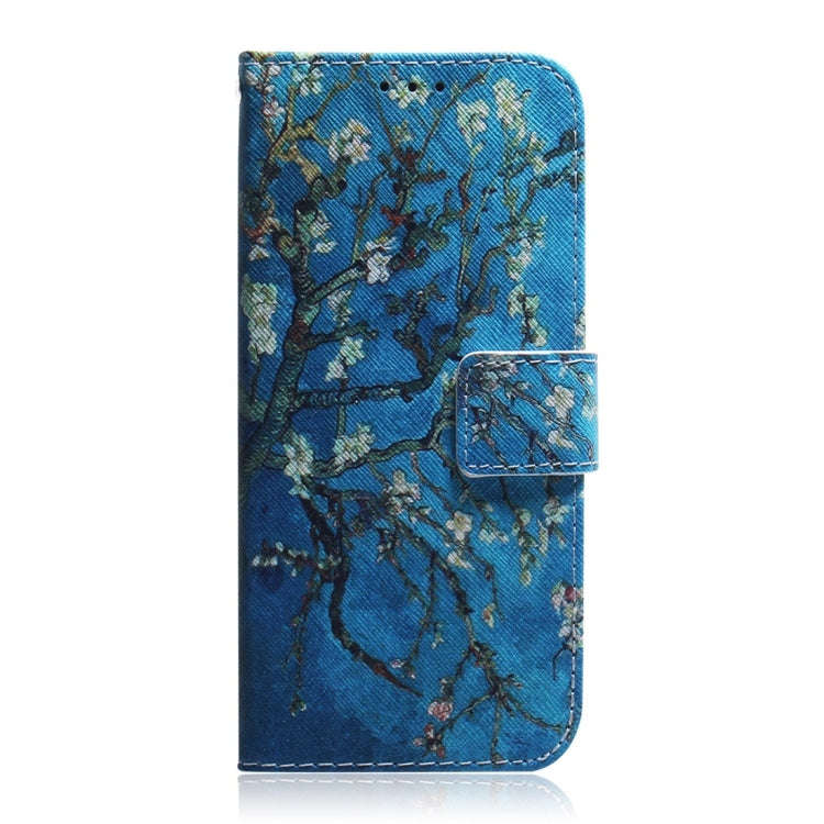 Apricot Flower Pattern Coloured Drawing Horizontal Flip Leather Case for Sony Xperia 10, with Hol...
