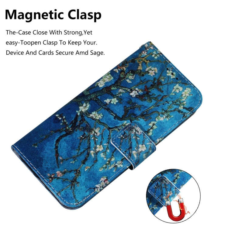 Apricot Flower Pattern Coloured Drawing Horizontal Flip Leather Case for Sony Xperia 10, with Hol...