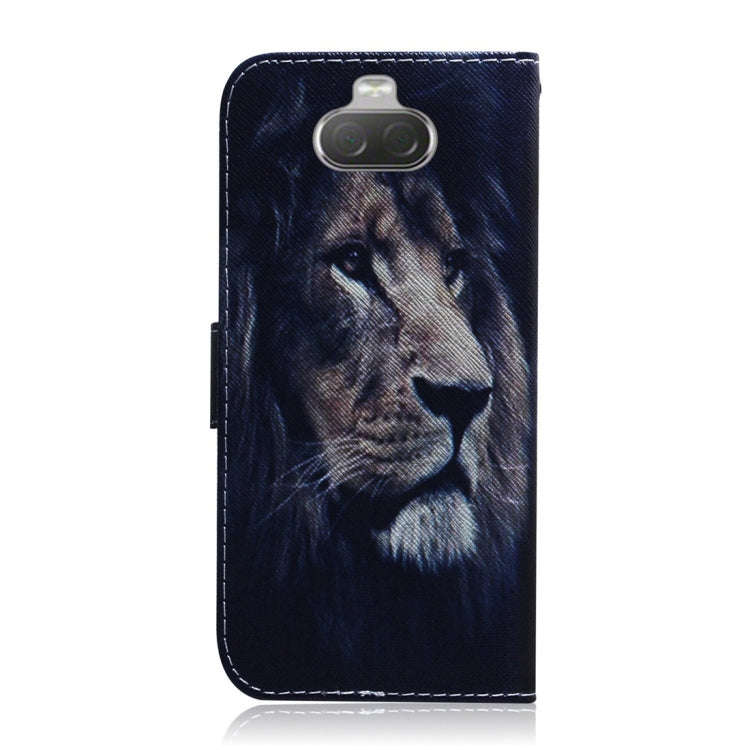 Lion Pattern Coloured Drawing Horizontal Flip Leather Case for Sony Xperia 10, with Holder & Card...
