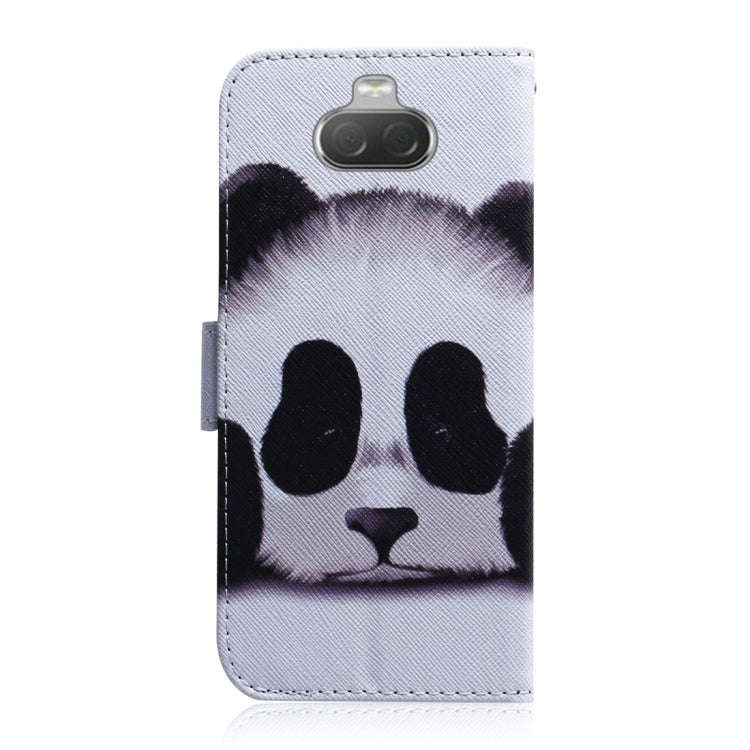 Panda Pattern Coloured Drawing Horizontal Flip Leather Case for Sony Xperia 10, with Holder & Car...