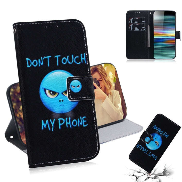 Anger Pattern Coloured Drawing Horizontal Flip Leather Case for Sony Xperia 10, with Holder & Car...
