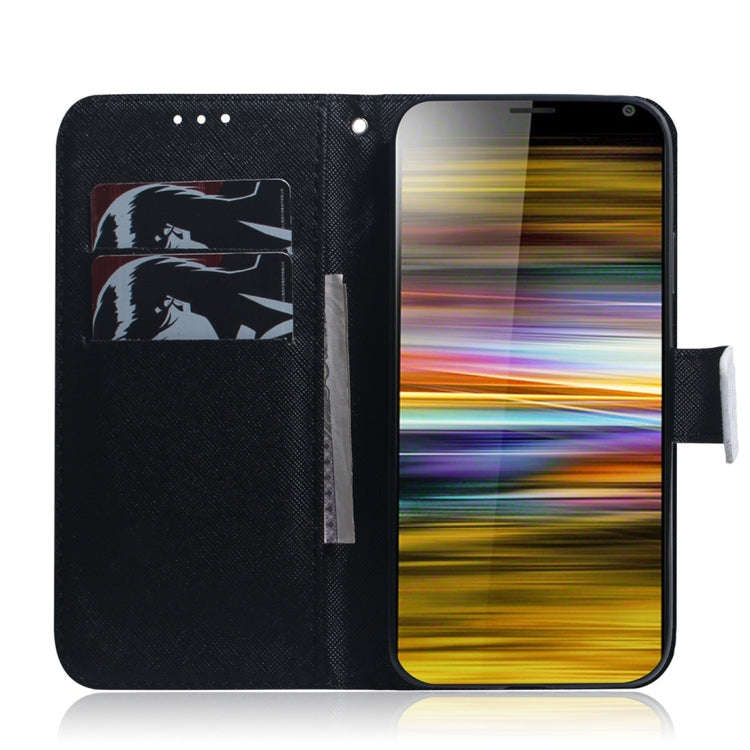 Wolf and Dog Pattern Coloured Drawing Horizontal Flip Leather Case for Sony Xperia 10 Plus, with ...