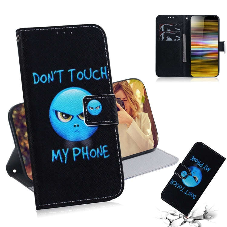 Anger Pattern Coloured Drawing Horizontal Flip Leather Case for Sony Xperia 10 Plus, with Holder ...